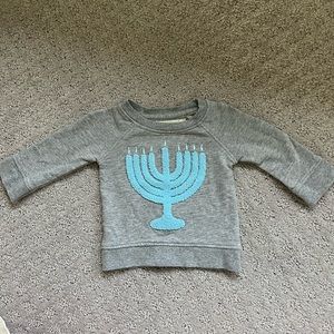 Monica & Andy embroidered menorah sweatshirt 0-3m
